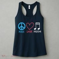 Drumline Marching Band Shirts Peace Love Percussion Women's Tank Top thumb 3