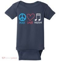 Drumline Marching Band Shirts Peace Love Percussion Baby Bodysuit thumb 0