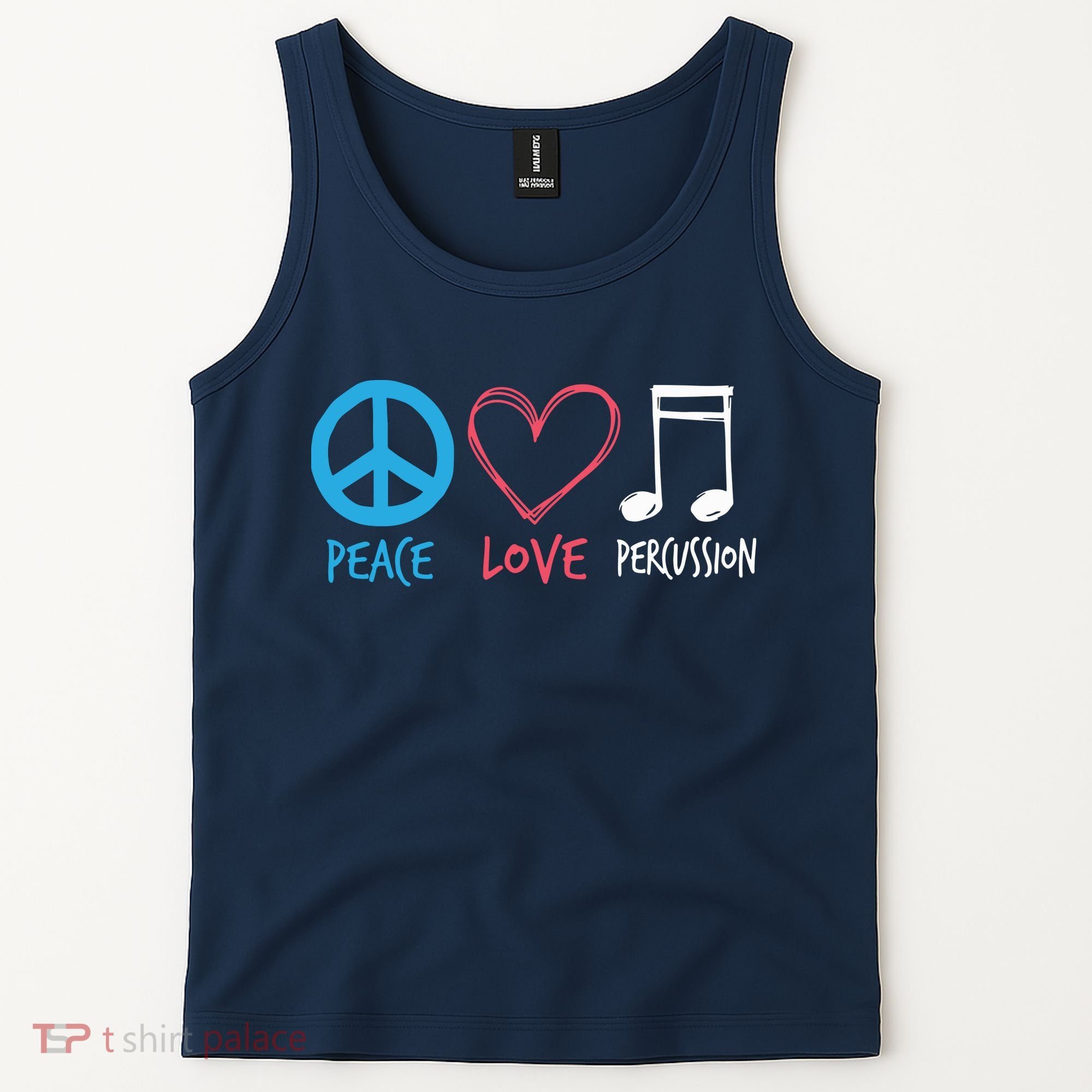Drumline Marching Band Shirts Peace Love Percussion Tank Top
