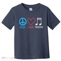 Drumline Marching Band Shirts Peace Love Percussion Toddler T-Shirt thumb 0