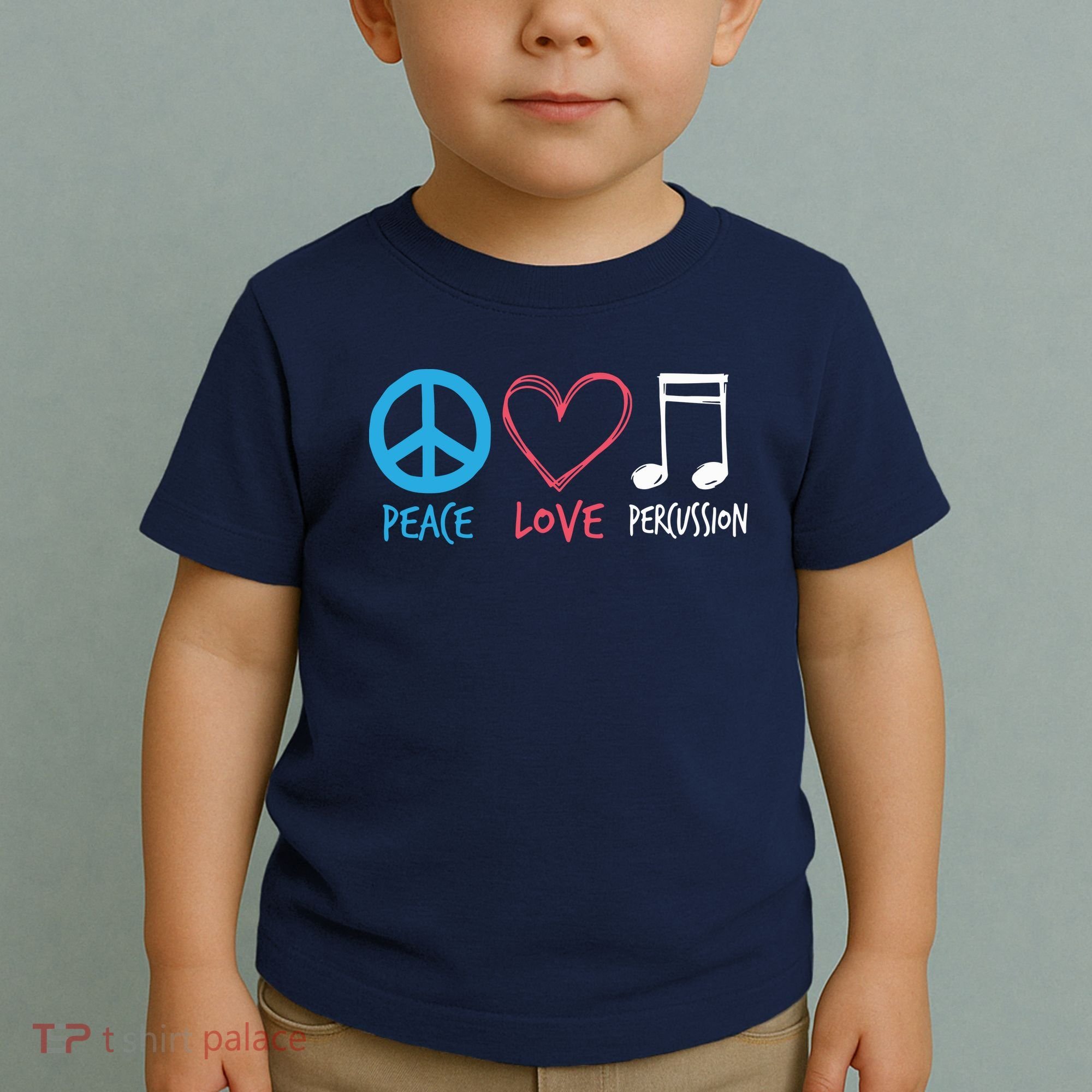Drumline Marching Band Shirts Peace Love Percussion Toddler T-Shirt