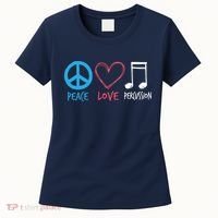 Drumline Marching Band Shirts Peace Love Percussion Women's T-Shirt thumb 0
