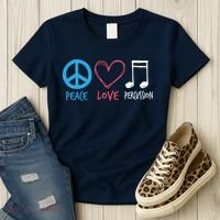 Drumline Marching Band Shirts Peace Love Percussion Women's T-Shirt thumb 3