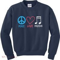 Drumline Marching Band Shirts Peace Love Percussion Kids Sweatshirt thumb 0