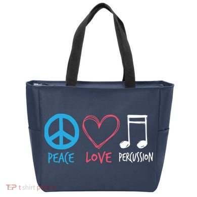 Drumline Marching Band Shirts Peace Love Percussion Tote Bag