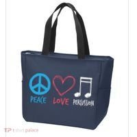 Drumline Marching Band Shirts Peace Love Percussion Tote Bag thumb 3