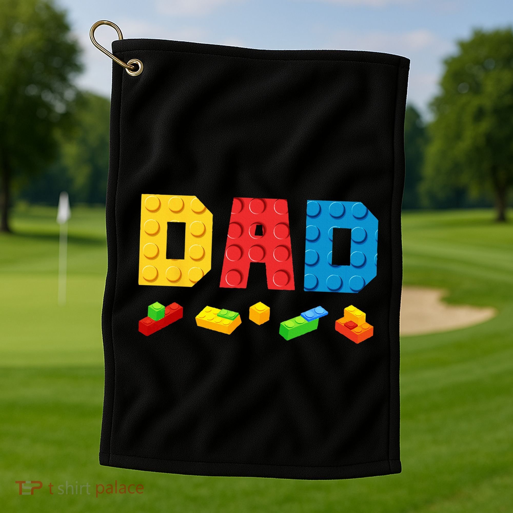 Dad Master Builder Building Bricks Blocks Family Golf Towel
