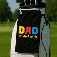 Dad Master Builder Building Bricks Blocks Family Golf Towel thumb 2