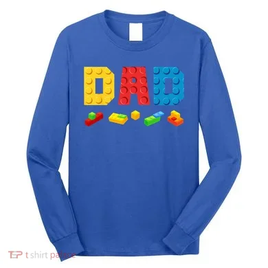 Dad Master Builder Building Bricks Blocks Family Long Sleeve Shirt