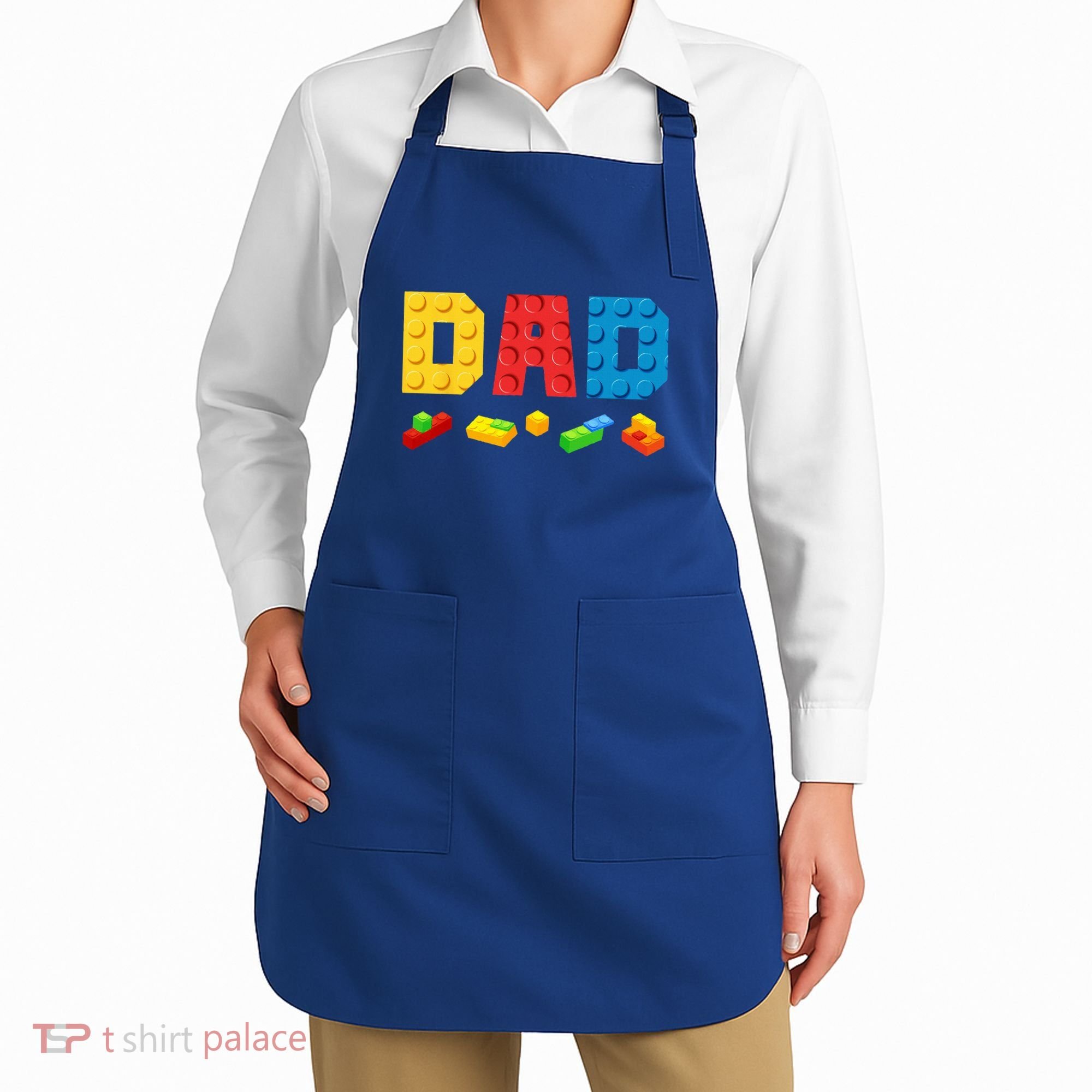 Dad Master Builder Building Bricks Blocks Family Apron