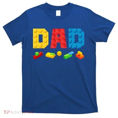 Dad Master Builder Building Bricks Blocks Family T-Shirt