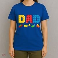 Dad Master Builder Building Bricks Blocks Family T-Shirt thumb 4