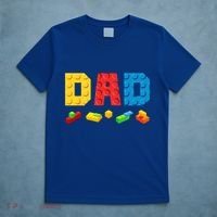 Dad Master Builder Building Bricks Blocks Family T-Shirt thumb 5