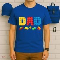 Dad Master Builder Building Bricks Blocks Family T-Shirt thumb 6
