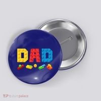 Dad Master Builder Building Bricks Blocks Family Button thumb 0