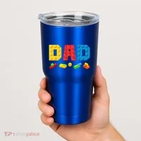 Dad Master Builder Building Bricks Blocks Family Tumbler thumb 2