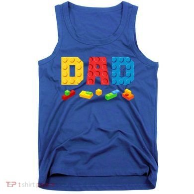 Dad Master Builder Building Bricks Blocks Family Tank Top