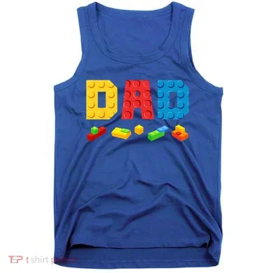Dad Master Builder Building Bricks Blocks Family Tank Top