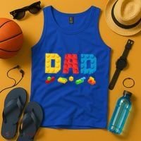 Dad Master Builder Building Bricks Blocks Family Tank Top thumb 4