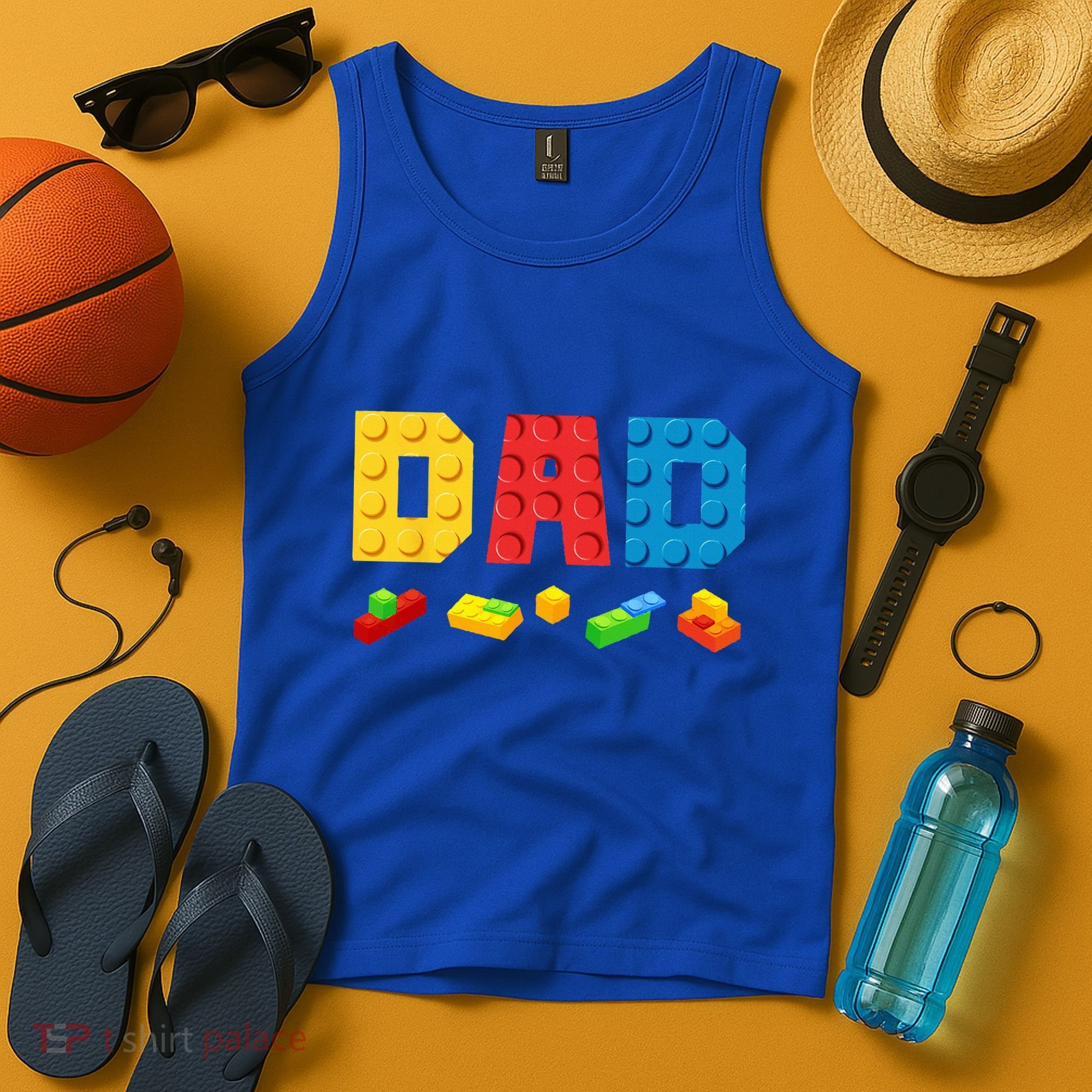 Dad Master Builder Building Bricks Blocks Family Tank Top
