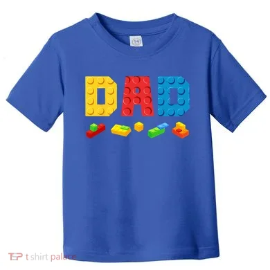 Dad Master Builder Building Bricks Blocks Family Toddler T-Shirt