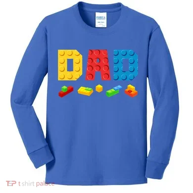 Dad Master Builder Building Bricks Blocks Family Kids Long Sleeve Shirt