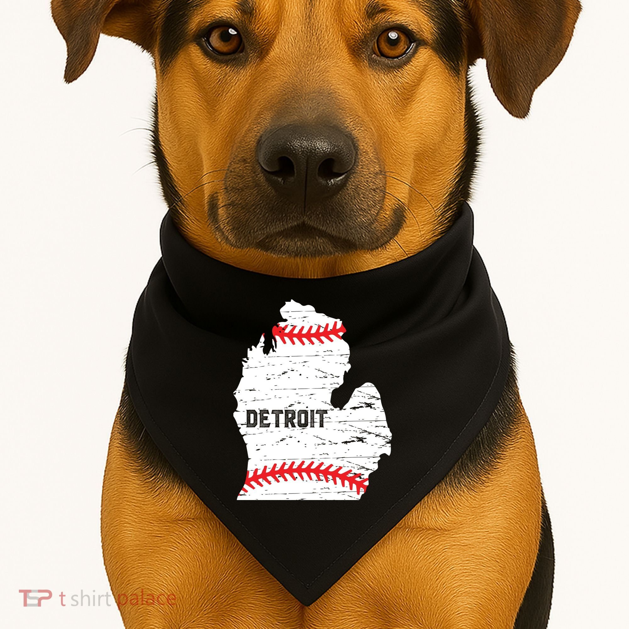 Detroit Michigan Baseball USA-Made Doggie Bandana