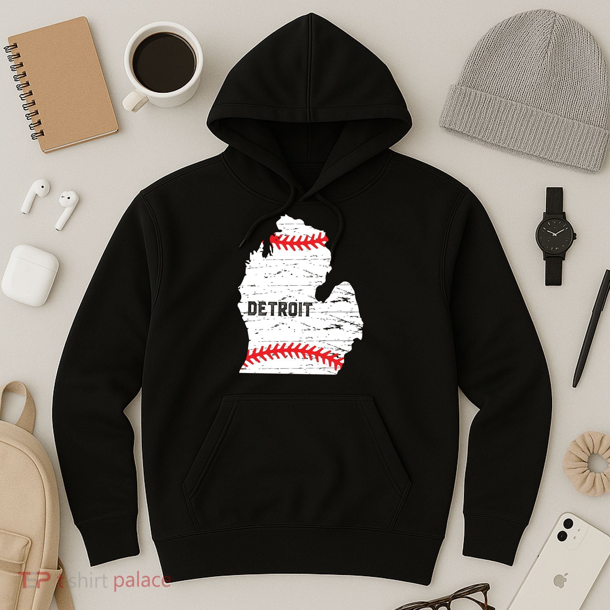 Detroit Michigan Baseball Hoodie