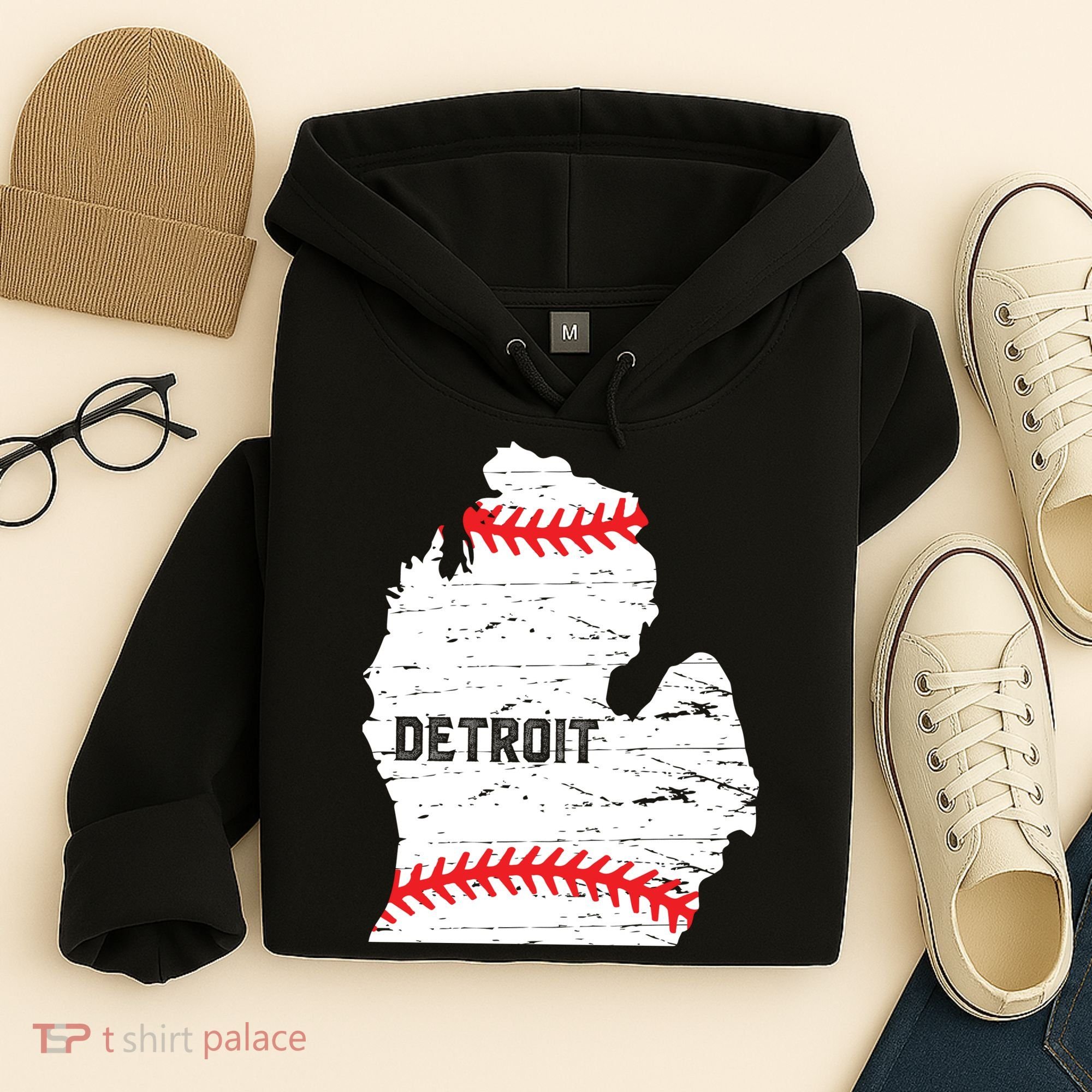 Detroit Michigan Baseball Hoodie