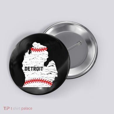 Detroit Michigan Baseball Button