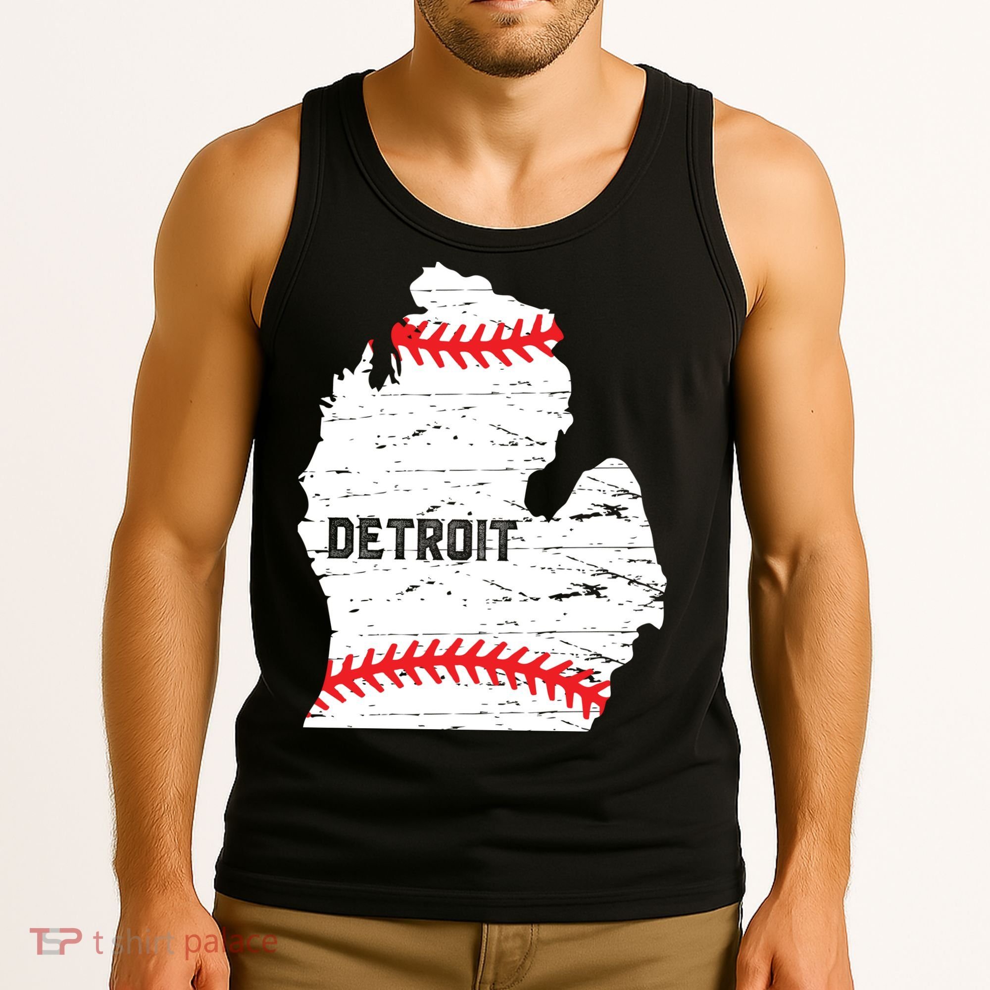 Detroit Michigan Baseball Tank Top