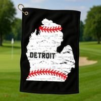 Detroit Michigan Baseball Golf Towel thumb 1