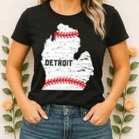 Detroit Michigan Baseball Women's T-Shirt thumb 2