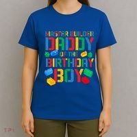 Daddy Master Builder Building Bricks Blocks Family Parents Gift T-Shirt thumb 4