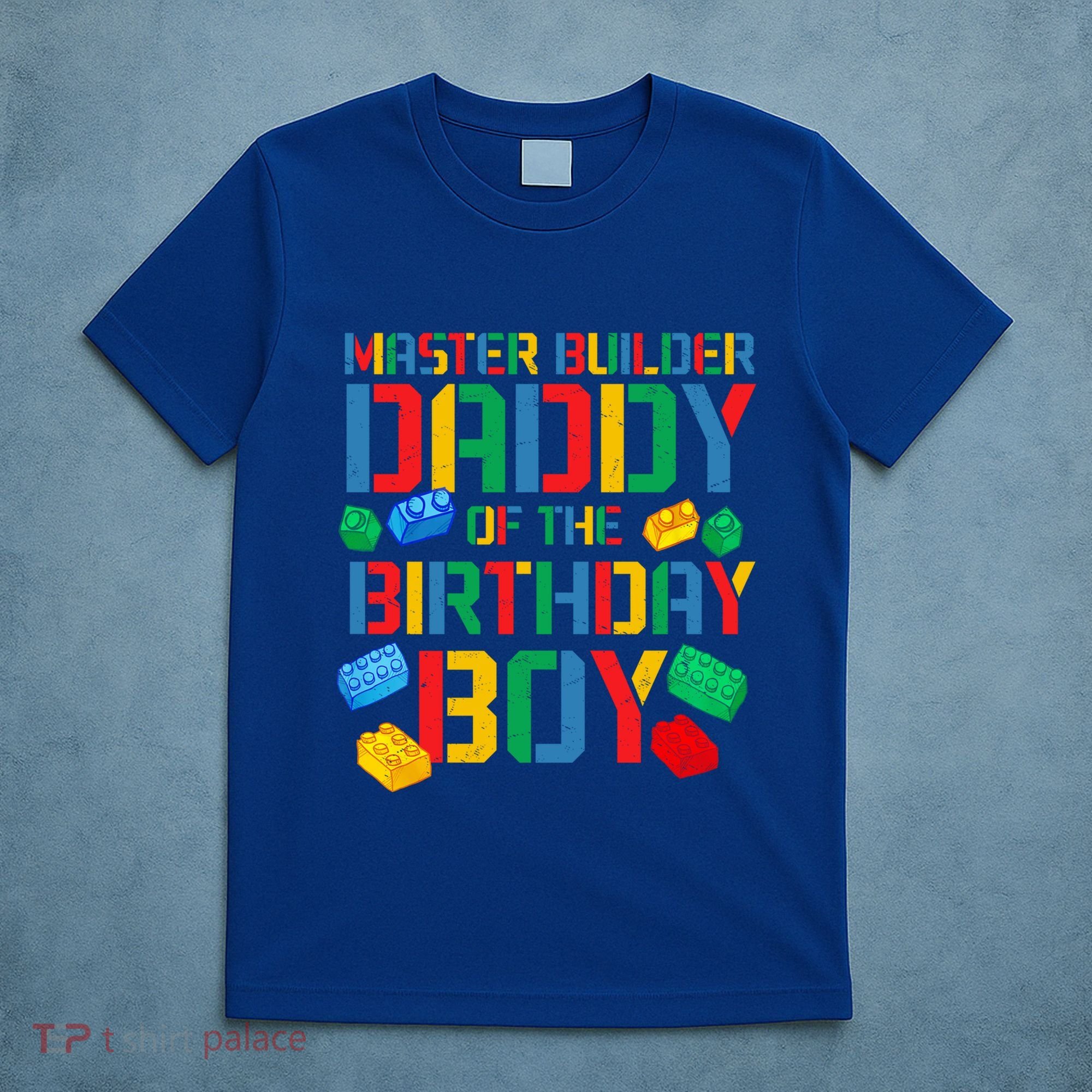 Daddy Master Builder Building Bricks Blocks Family Parents Gift T-Shirt