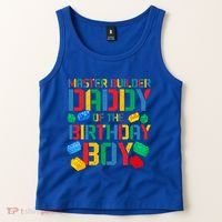 Daddy Master Builder Building Bricks Blocks Family Parents Gift Tank Top thumb 2