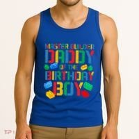 Daddy Master Builder Building Bricks Blocks Family Parents Gift Tank Top thumb 3