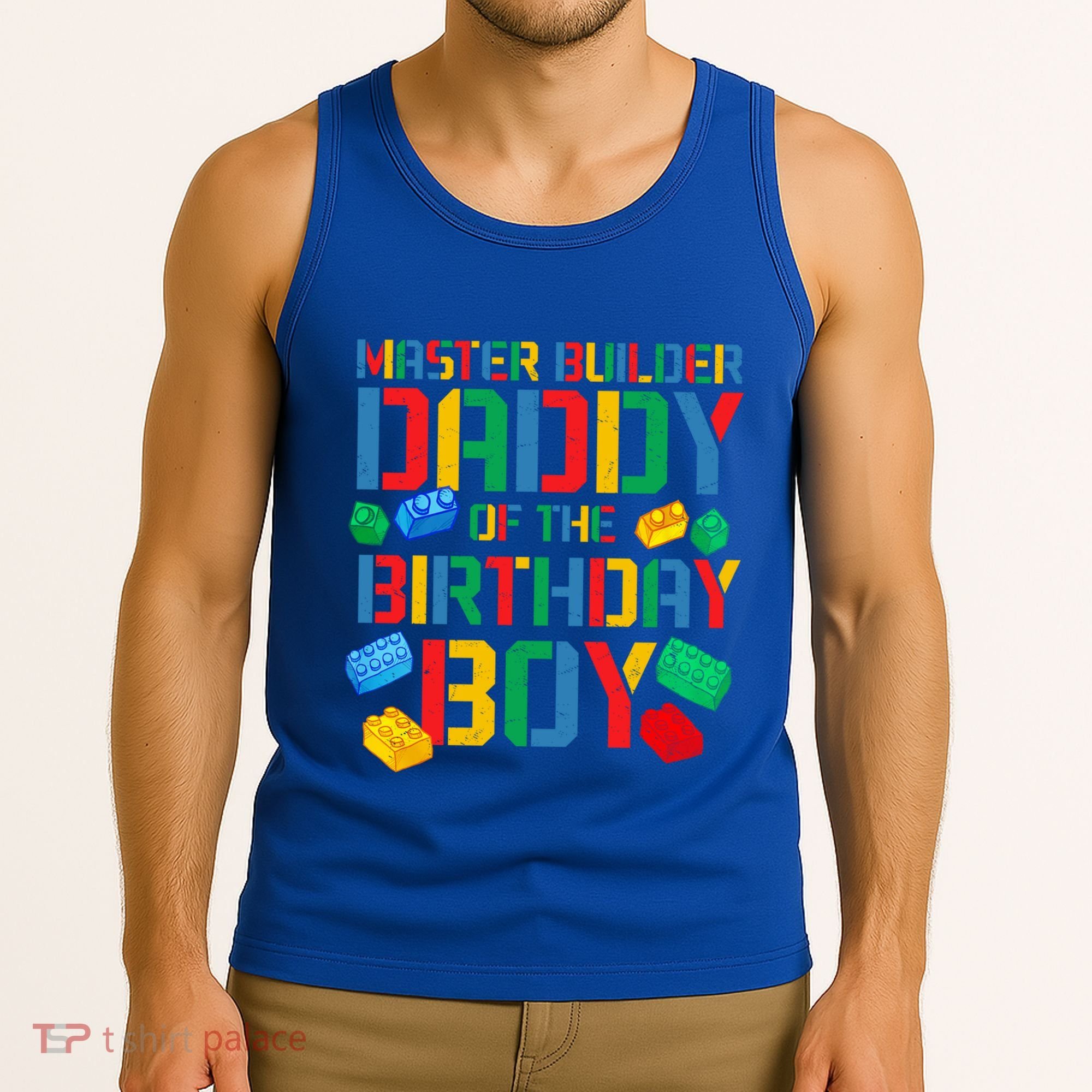Daddy Master Builder Building Bricks Blocks Family Parents Gift Tank Top