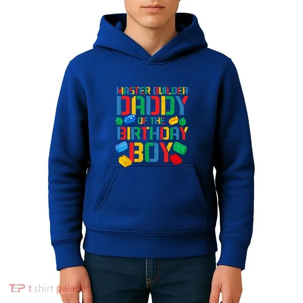 Daddy Master Builder Building Bricks Blocks Family Parents Gift Kids Hoodie