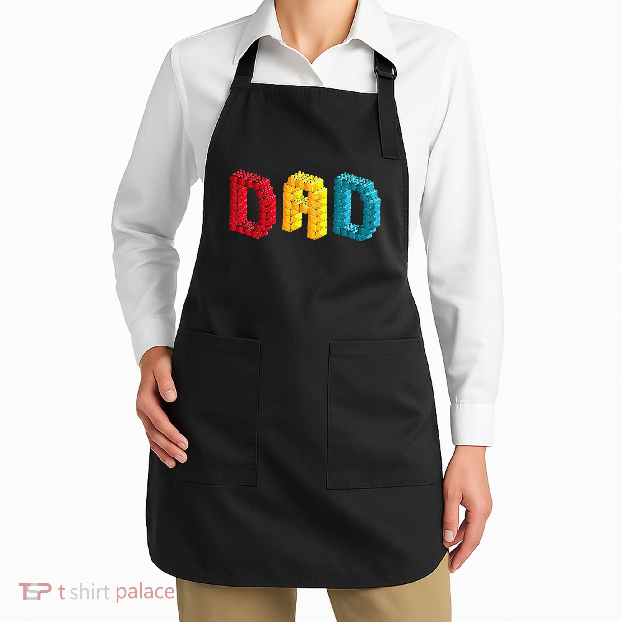 Dad Master Builder Building Bricks Blocks Family Set Parents Apron