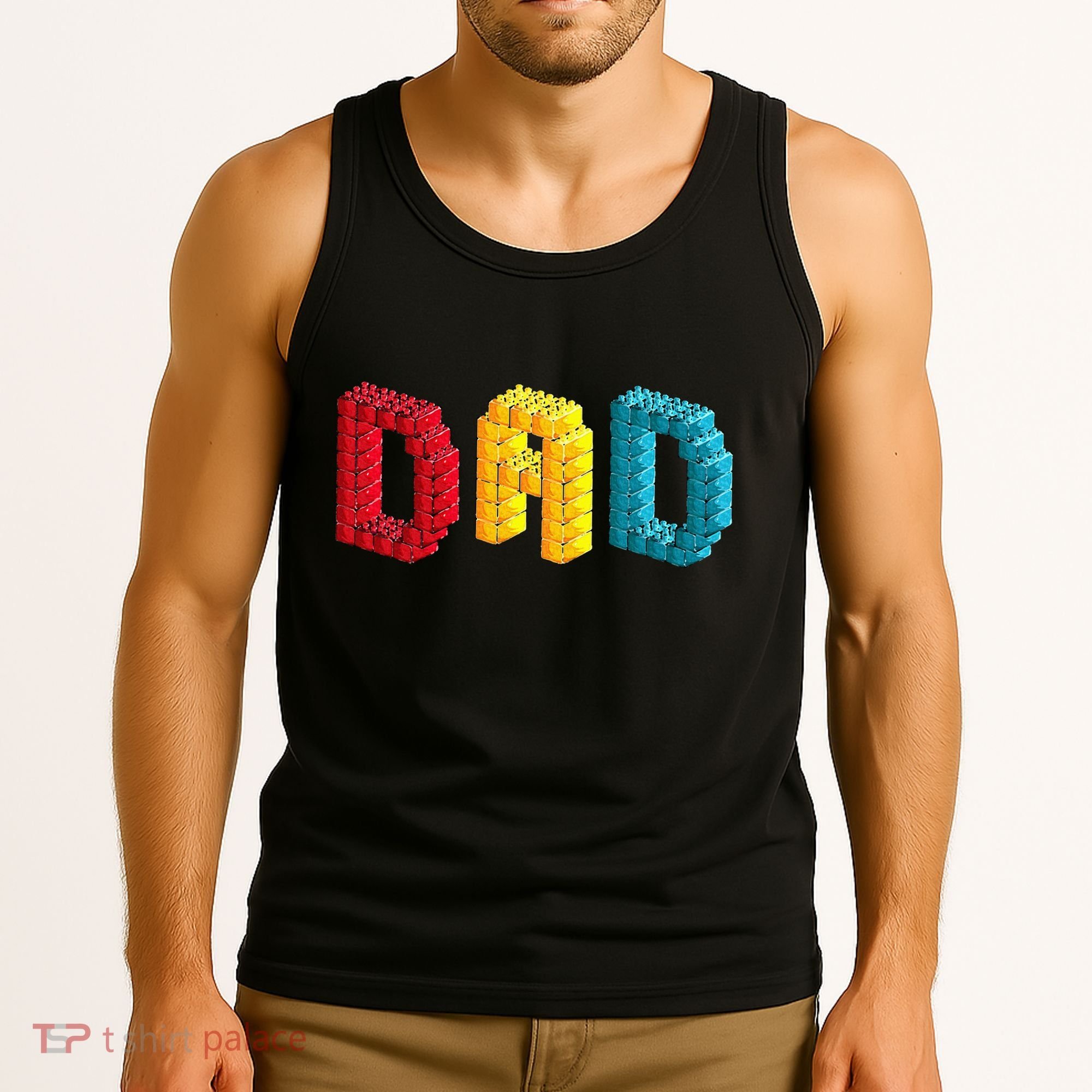 Dad Master Builder Building Bricks Blocks Family Set Parents Tank Top