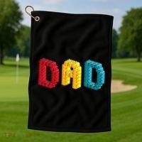 Dad Master Builder Building Bricks Blocks Family Set Parents Golf Towel thumb 1