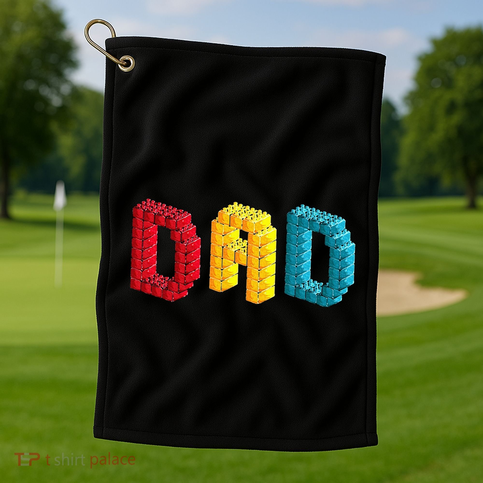 Dad Master Builder Building Bricks Blocks Family Set Parents Golf Towel