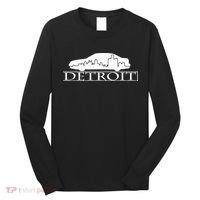 Detroit Motor City Skyline Car Long Sleeve Shirt thumb 0
