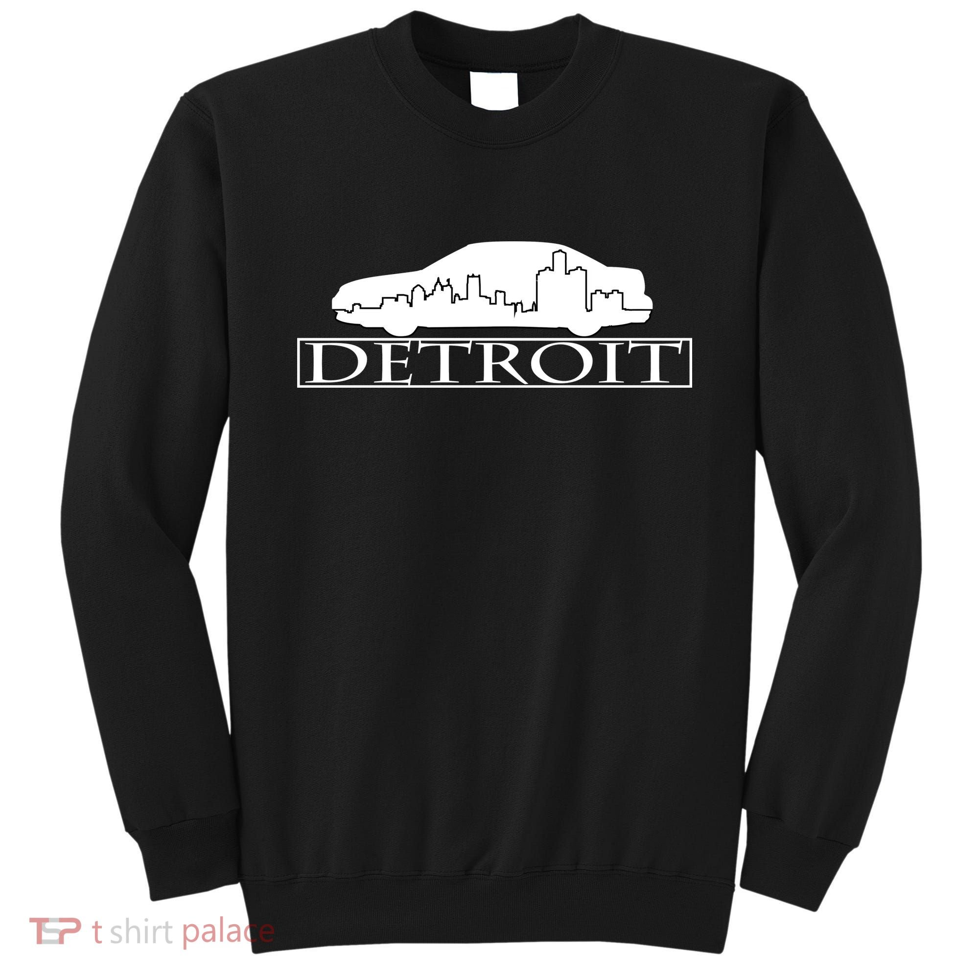 Detroit Motor City Skyline Car Sweatshirt
