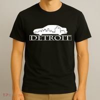 Detroit Motor City Skyline Car T-Shirt thumb 3