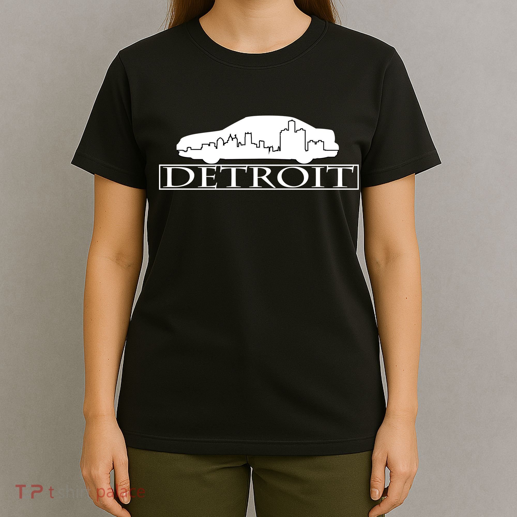 Detroit Motor City Skyline Car T-Shirt
