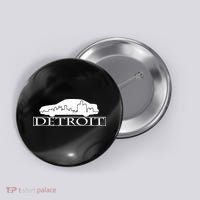 Detroit Motor City Skyline Car Button thumb 0
