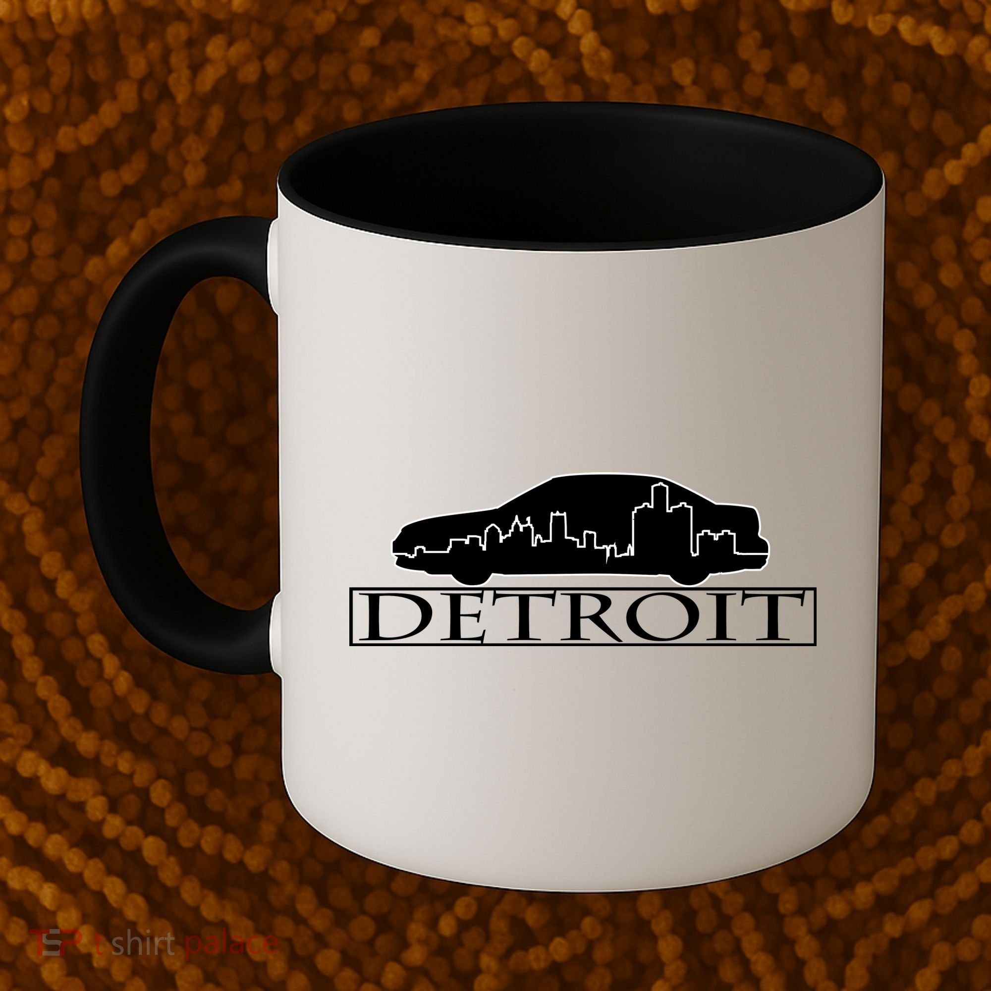Detroit Motor City Skyline Car Coffee Mug