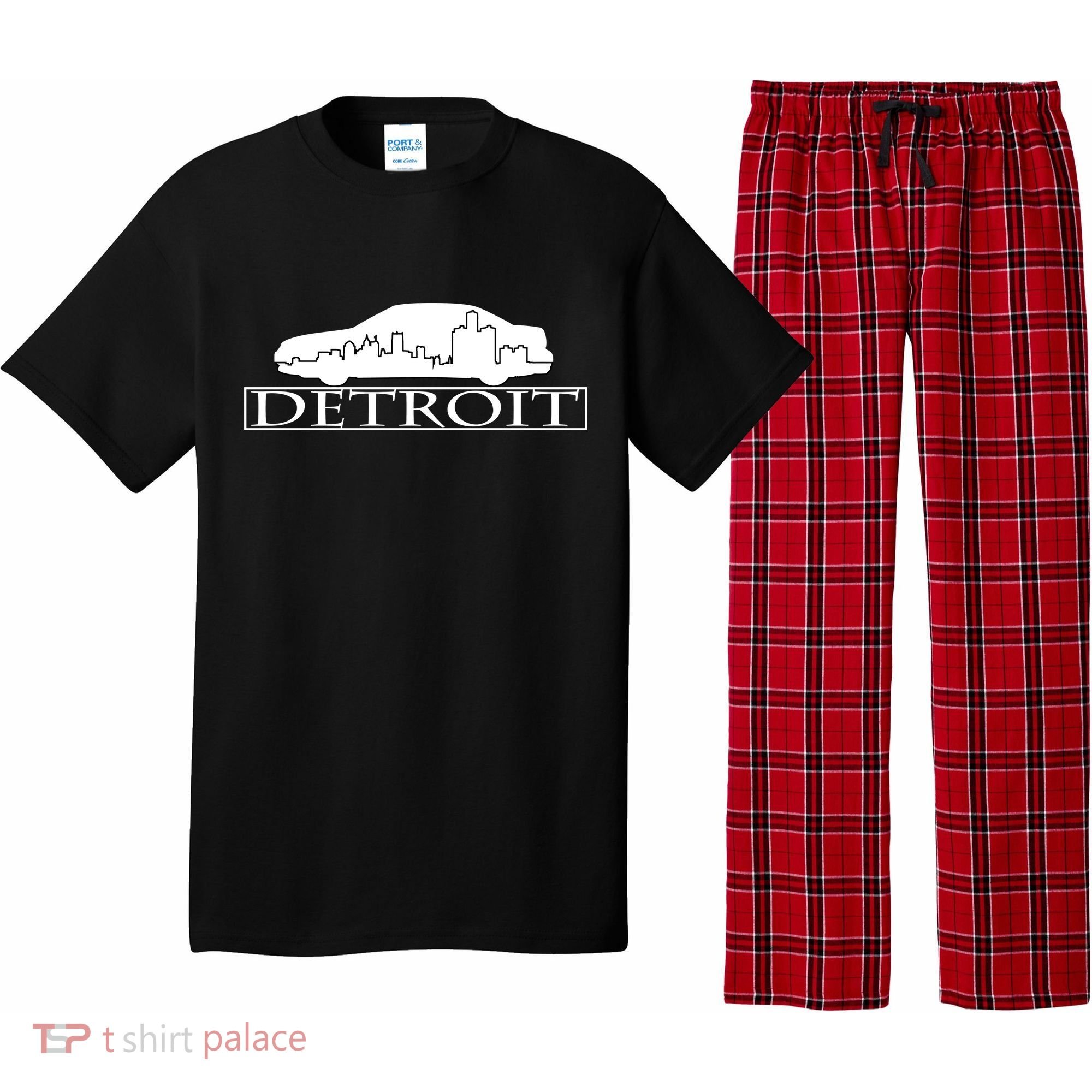 Detroit Motor City Skyline Car Pajama Set